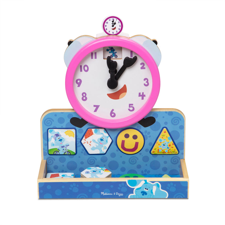 The loose pieces of The Melissa & Doug Blue's Clues & You! Wooden Tickety Tock Magnetic Clock (31 Pieces)