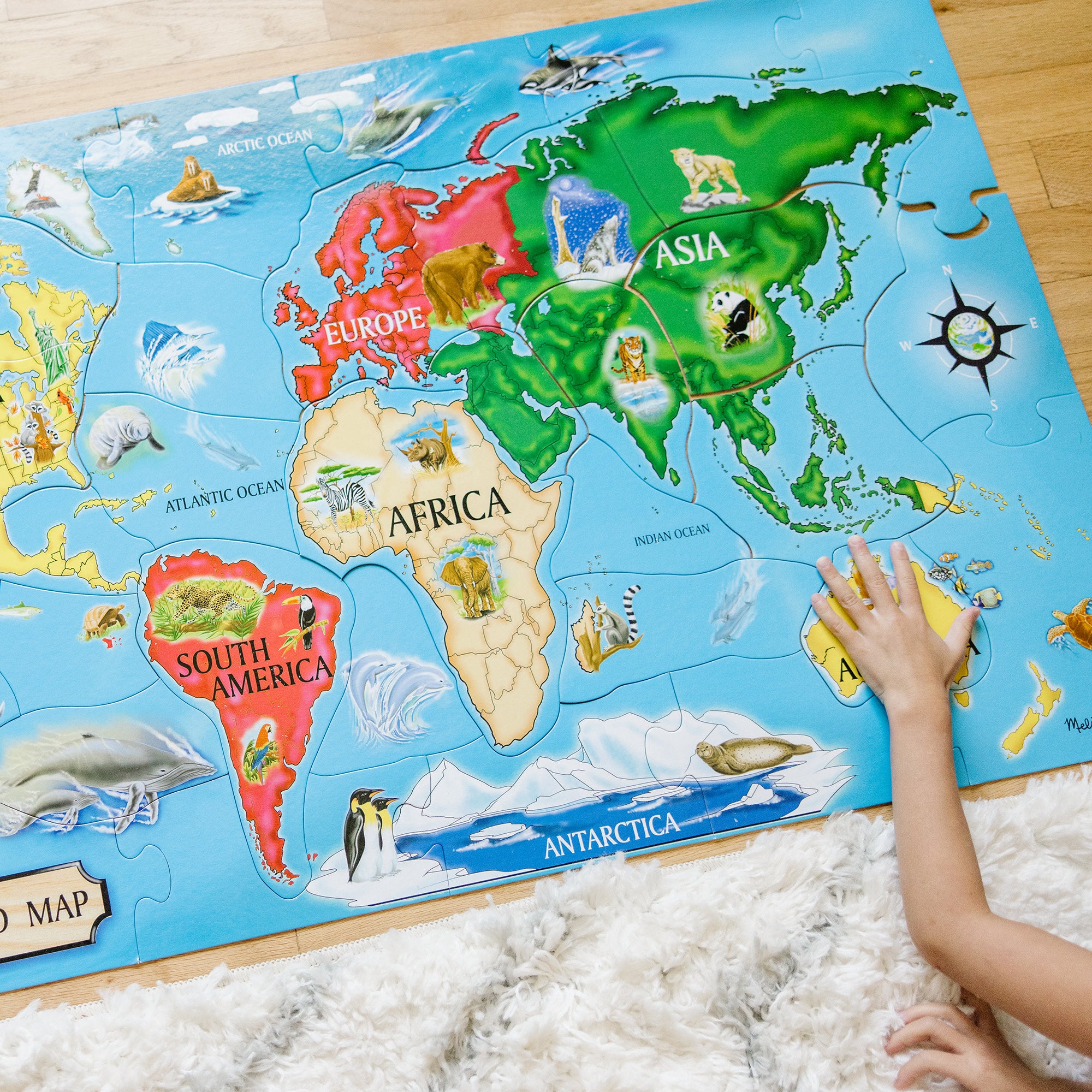 World Map Floor Puzzle | Map Puzzle for Kids