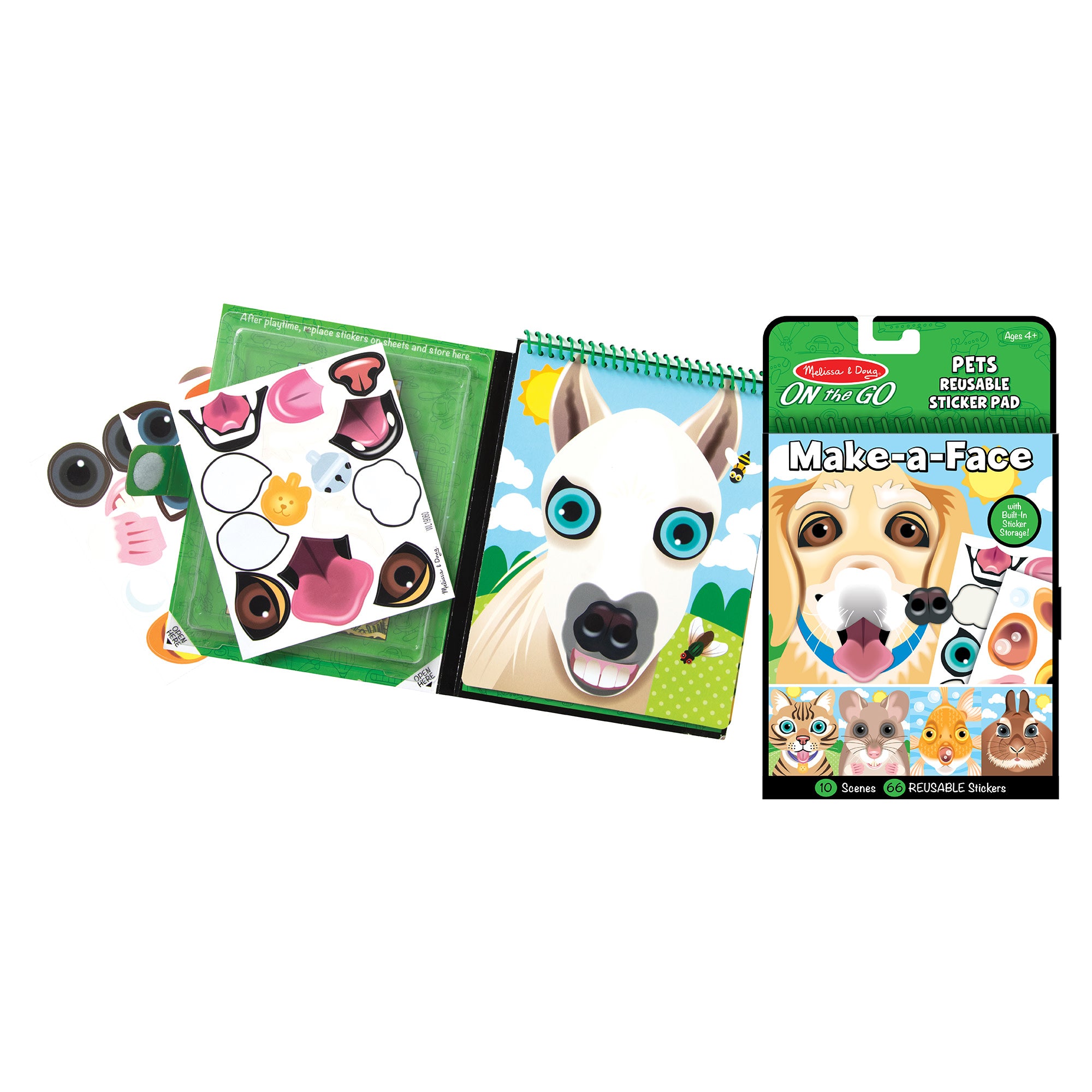 Make-a-Face – Pets Reusable Sticker Pad – On the Go Travel Activity