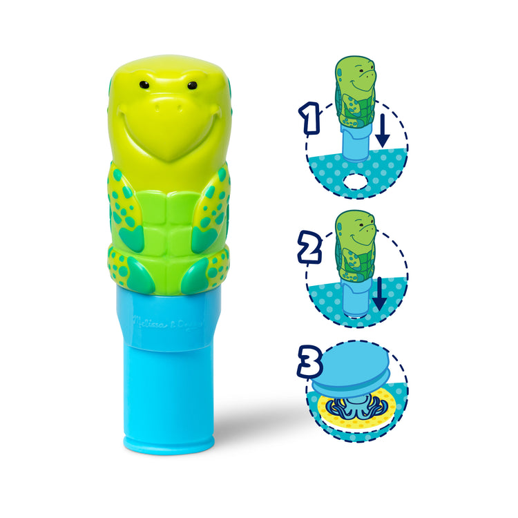  The Melissa & Doug Sticker WOW!™ Sea Turtle Bundle: 24-Page Activity Pad, Sticker Stamper, 500 Stickers, Arts and Crafts Fidget Toy Collectible Character