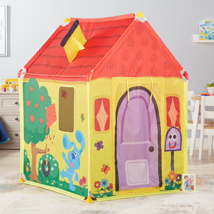 A playroom scene with The Melissa & Doug Blue's Clues & You! Blue's House Play Tent