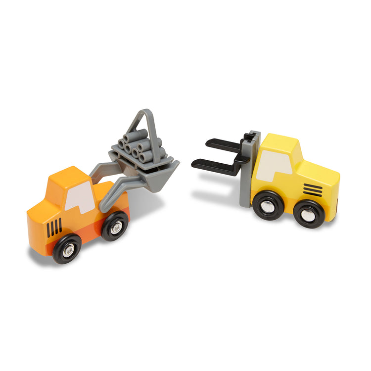  The Melissa & Doug Wooden Construction Site Vehicles With Wooden Storage Tray (8 pcs)