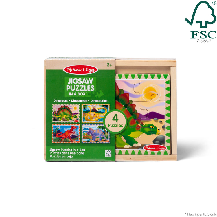 Wooden Jigsaw Puzzles in a Box - Dinosaurs