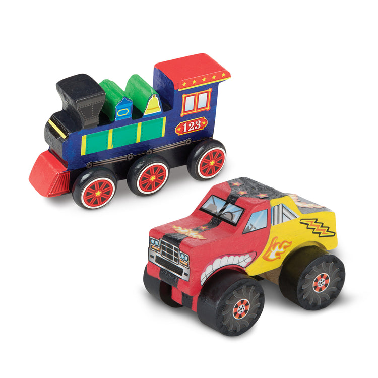An assembled or decorated The DYO Bundle - Monster Truck & Train