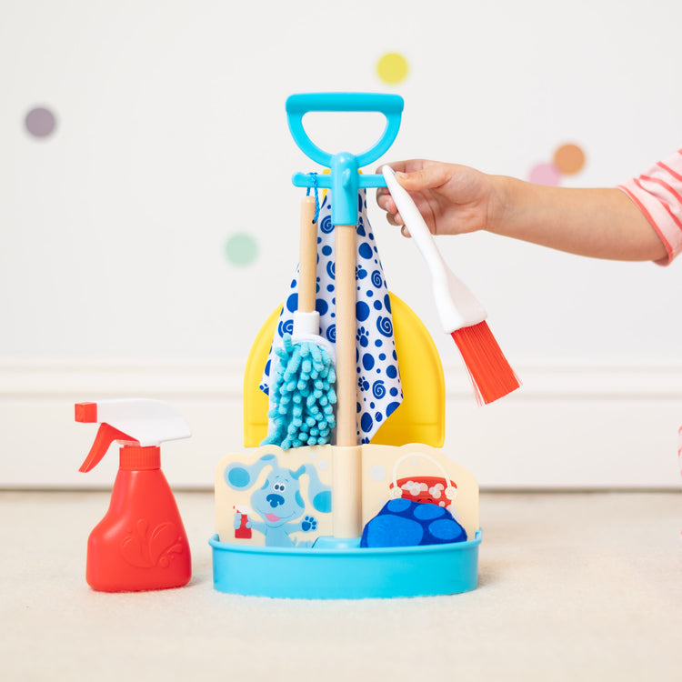 A playroom scene with The Melissa & Doug Blue’s Clues & You! Clean-Up Time Play Set