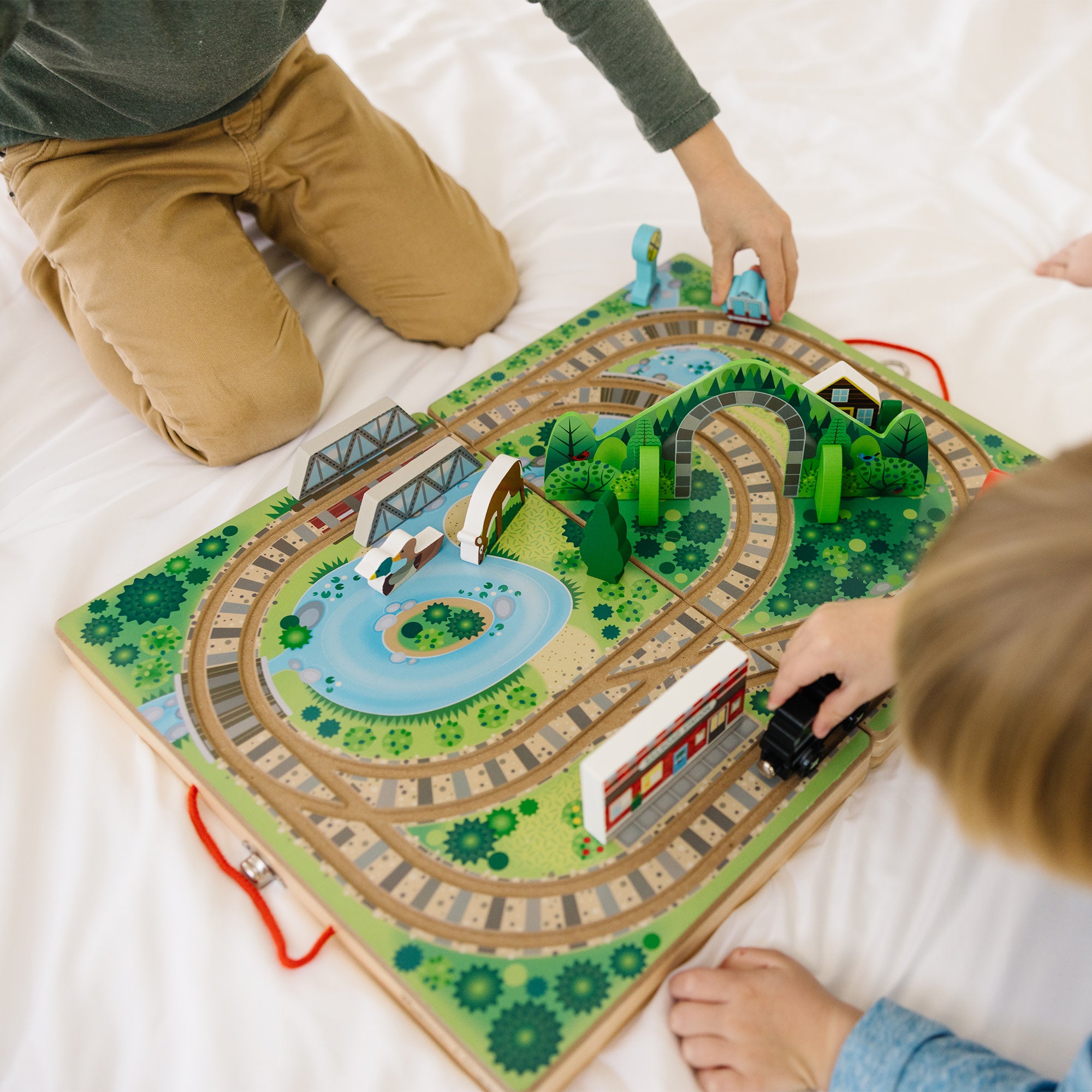 Melissa and doug hot sale train track layouts