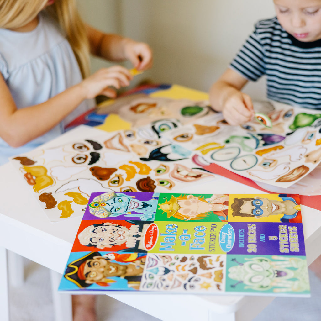 Make-a-Face Sticker Pad - Crazy Characters | Melissa & Doug