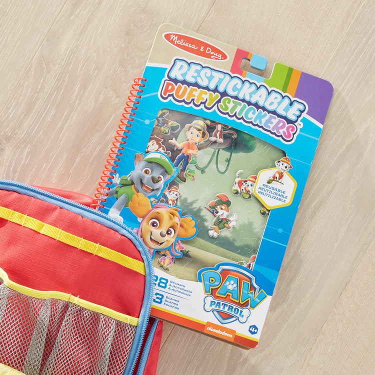 A playroom scene with The Melissa & Doug PAW Patrol Restickable Puffy Stickers - Jungle (28 Reusable Stickers)