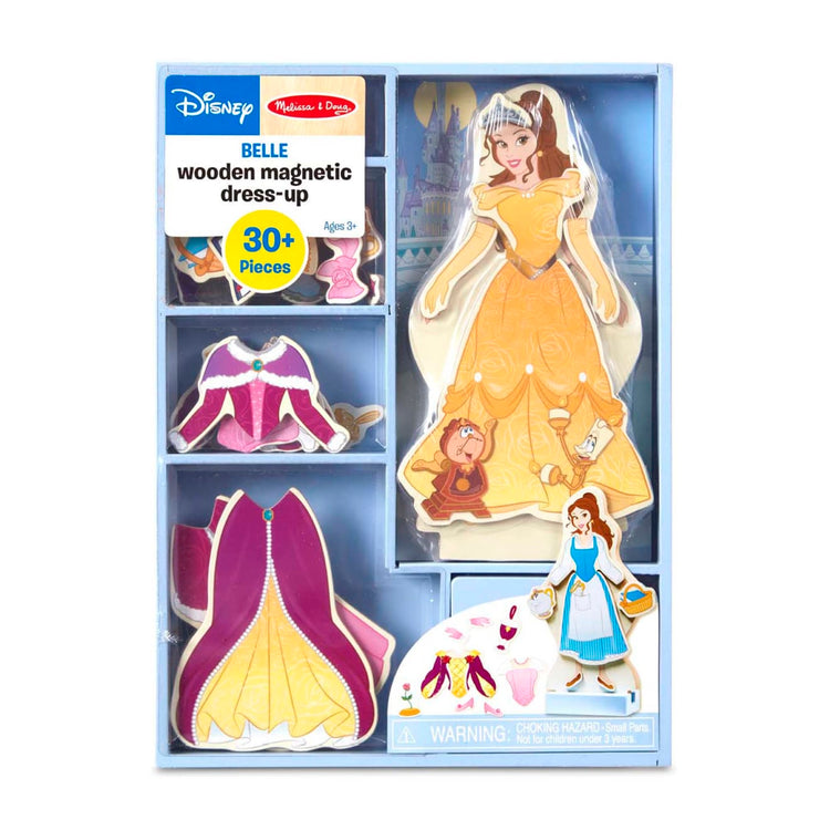 Melissa & Doug Disney Cinderella, Belle, and Rapunzel Magnetic Dress-Up  Wooden Dolls Pretend Play Set, 36 months to 60 months