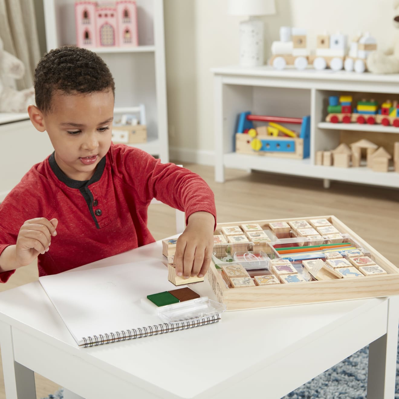 Deluxe Wooden Stamp Set - Animals- Melissa and Doug