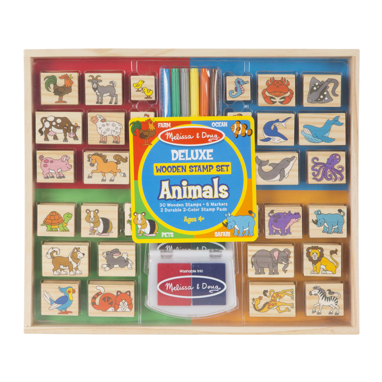 Deluxe Wooden Stamp Set Animals Melissa and Doug