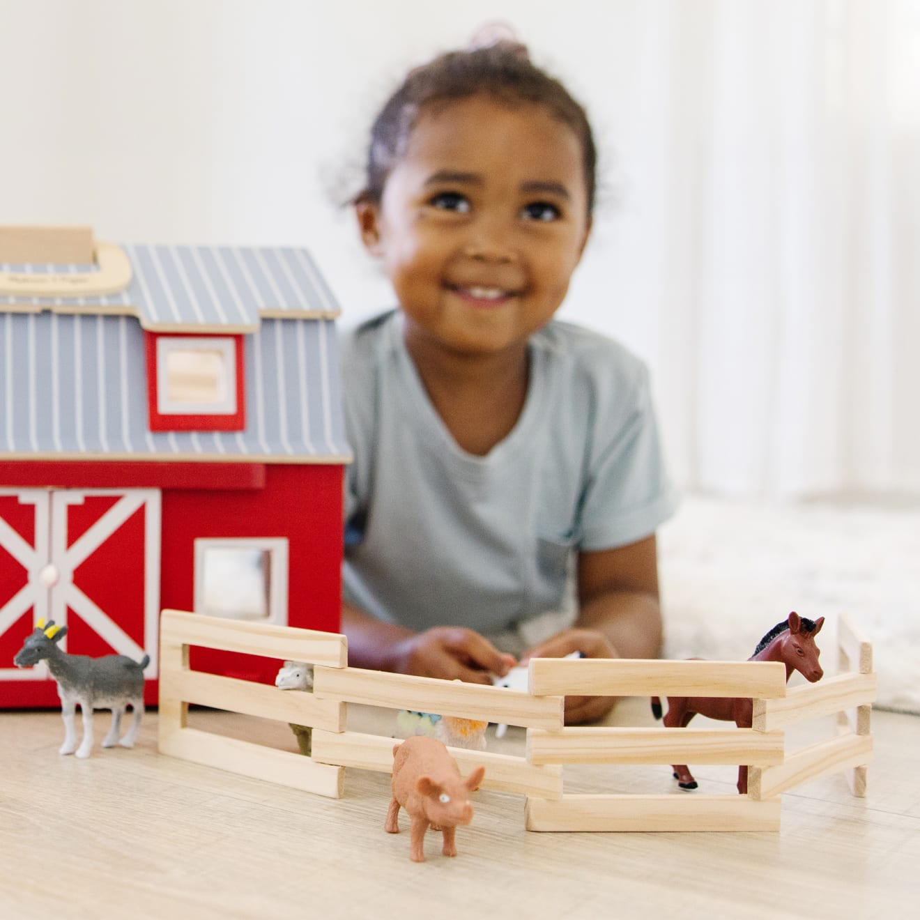 Wooden farm set for 2024 toddlers