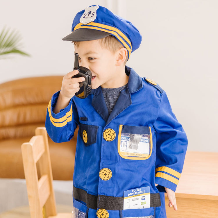 Kids Deluxe Police Officer Costume And Role Play Kit