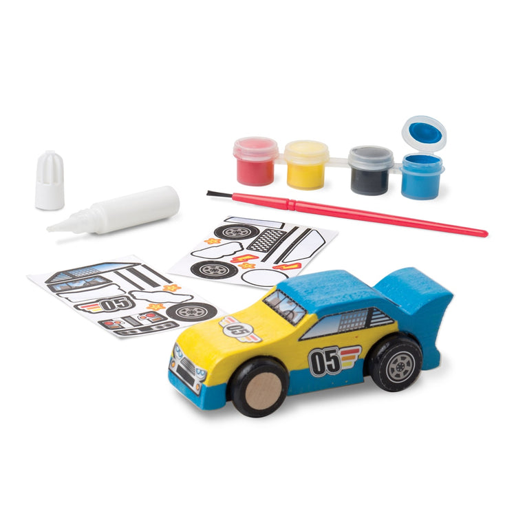 Melissa & Doug Decorate-Your-Own Wooden Craft Kits Set - Plane, Train, and  Race Car