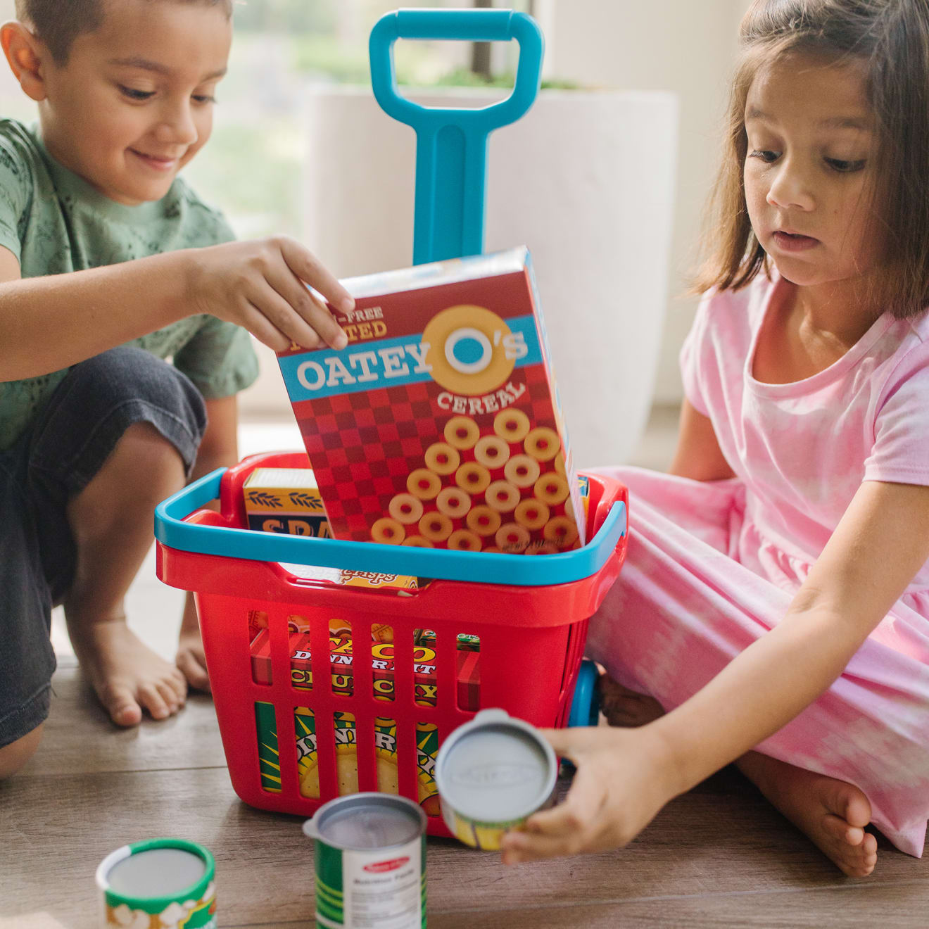 Toy Grocery Store Essentials Grocery Basket Play Set