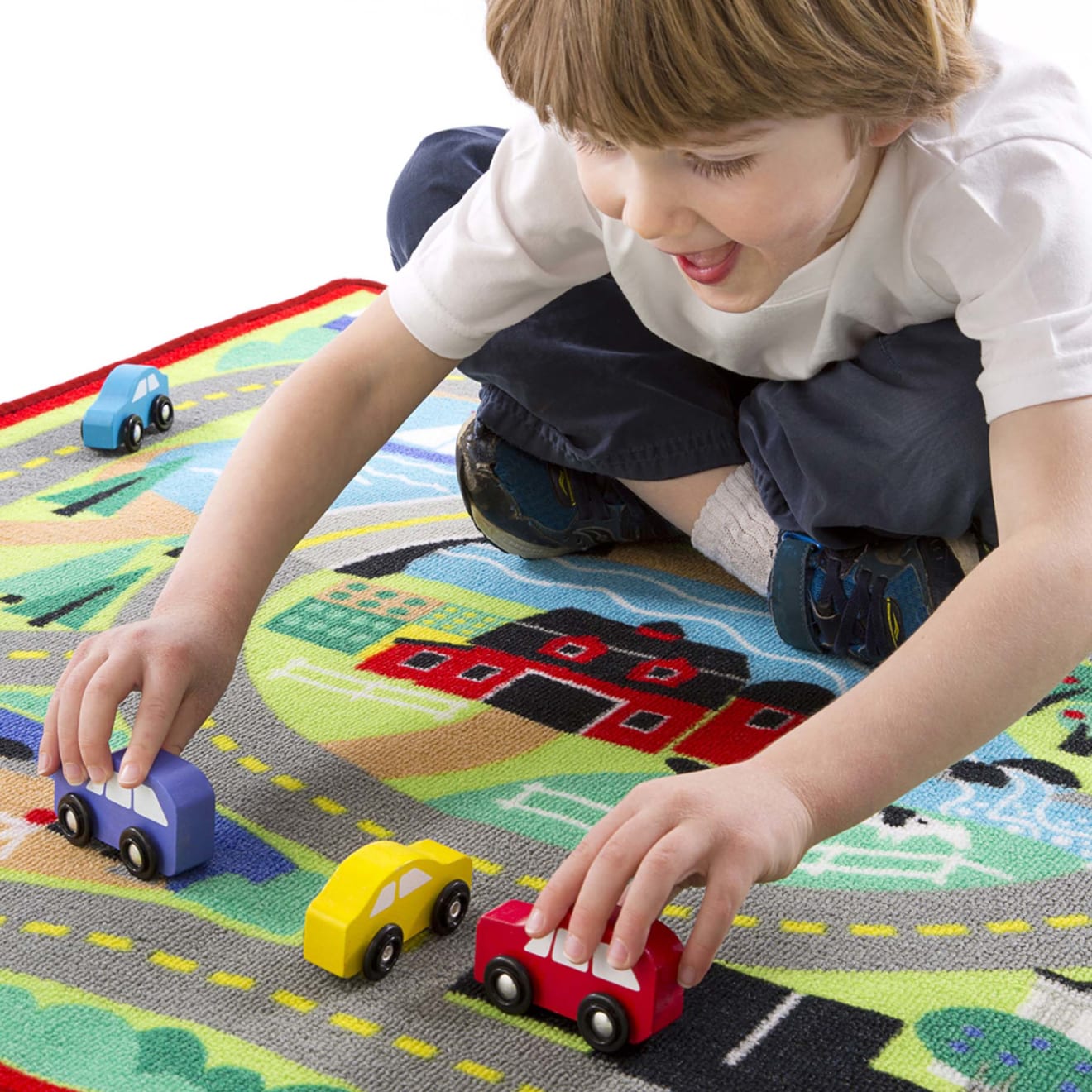 Round the Town Road Rug Car Set Melissa Doug