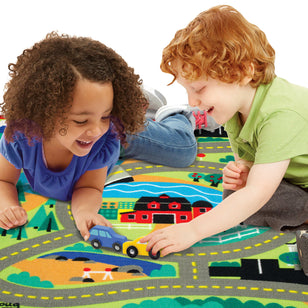 Round the Town Road Rug & Car Set | Melissa & Doug