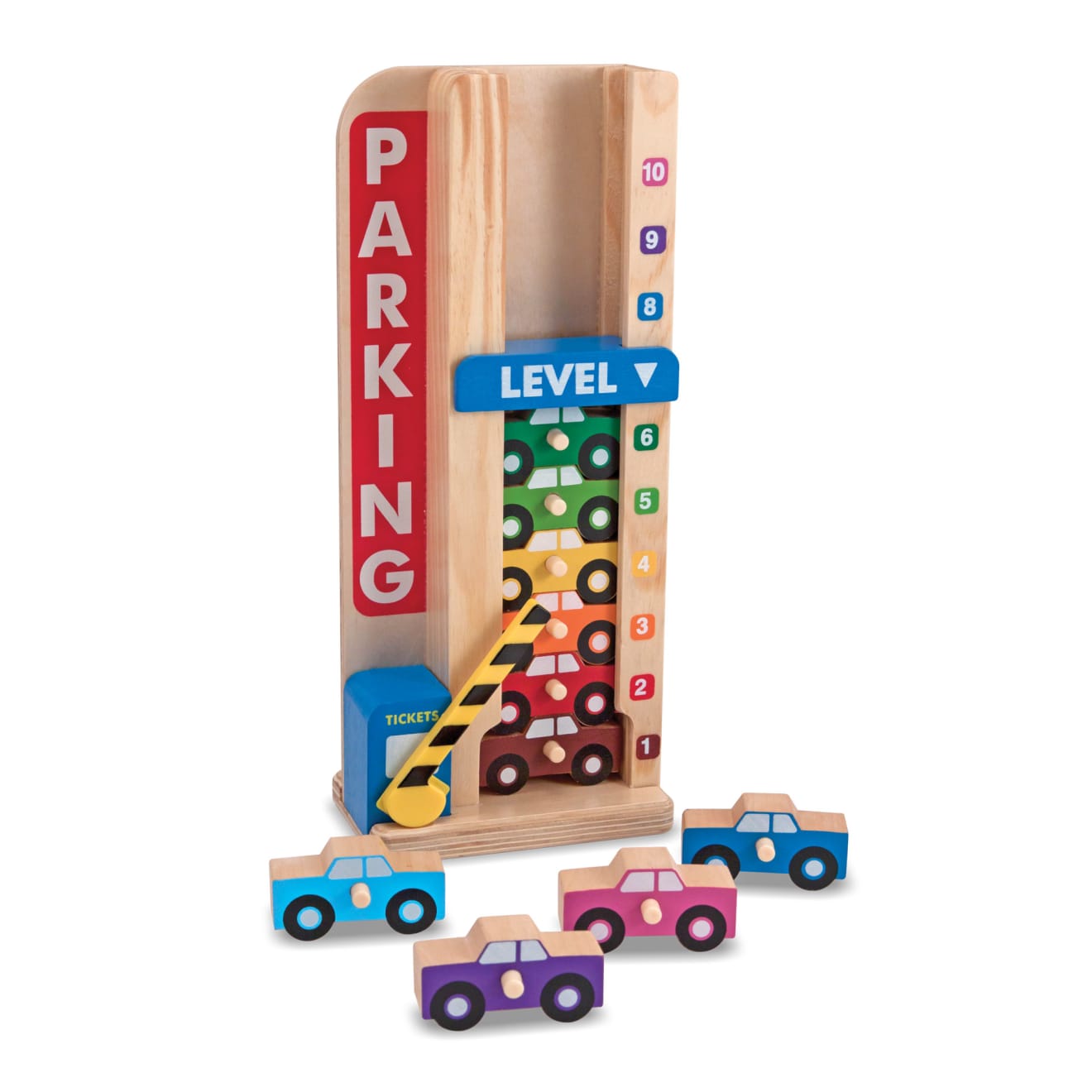 Wooden toy best sale car parking garage