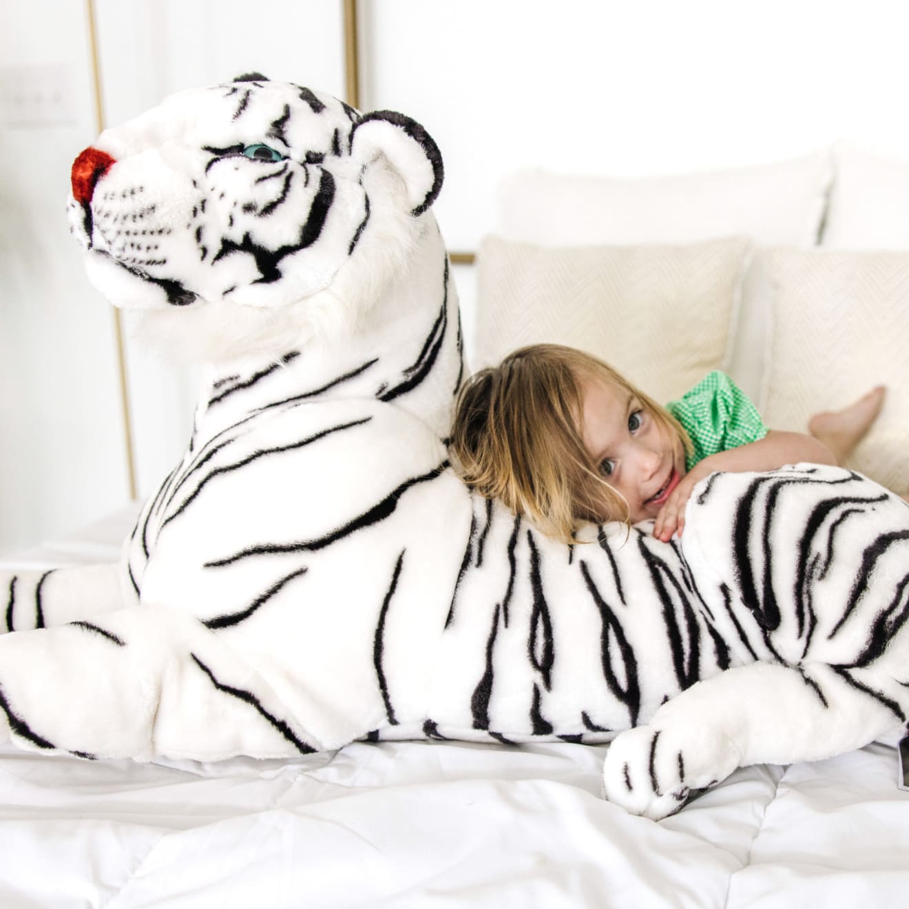 Large white store tiger stuffed animal