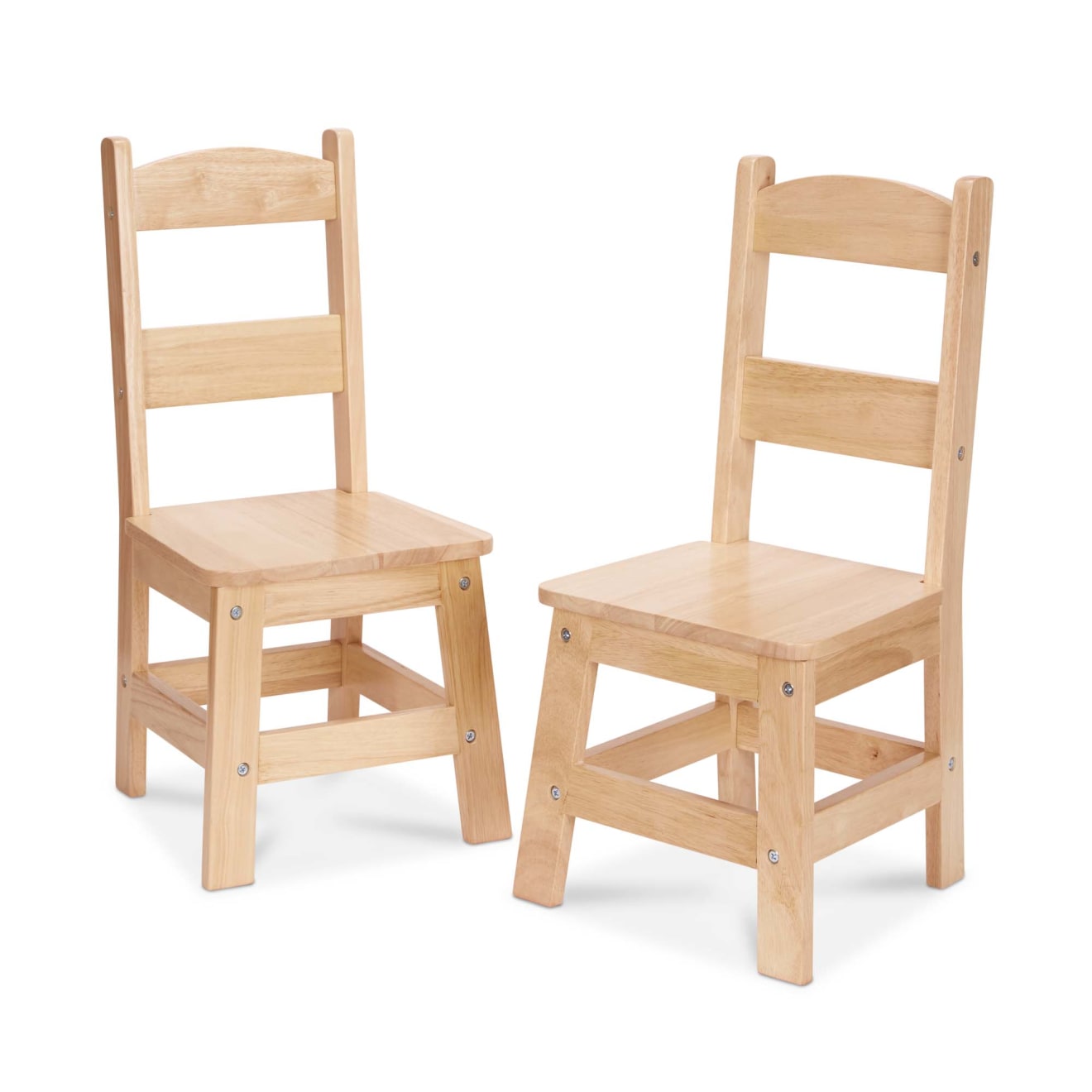 Pair of Solid Wood Chairs 2-Piece Set