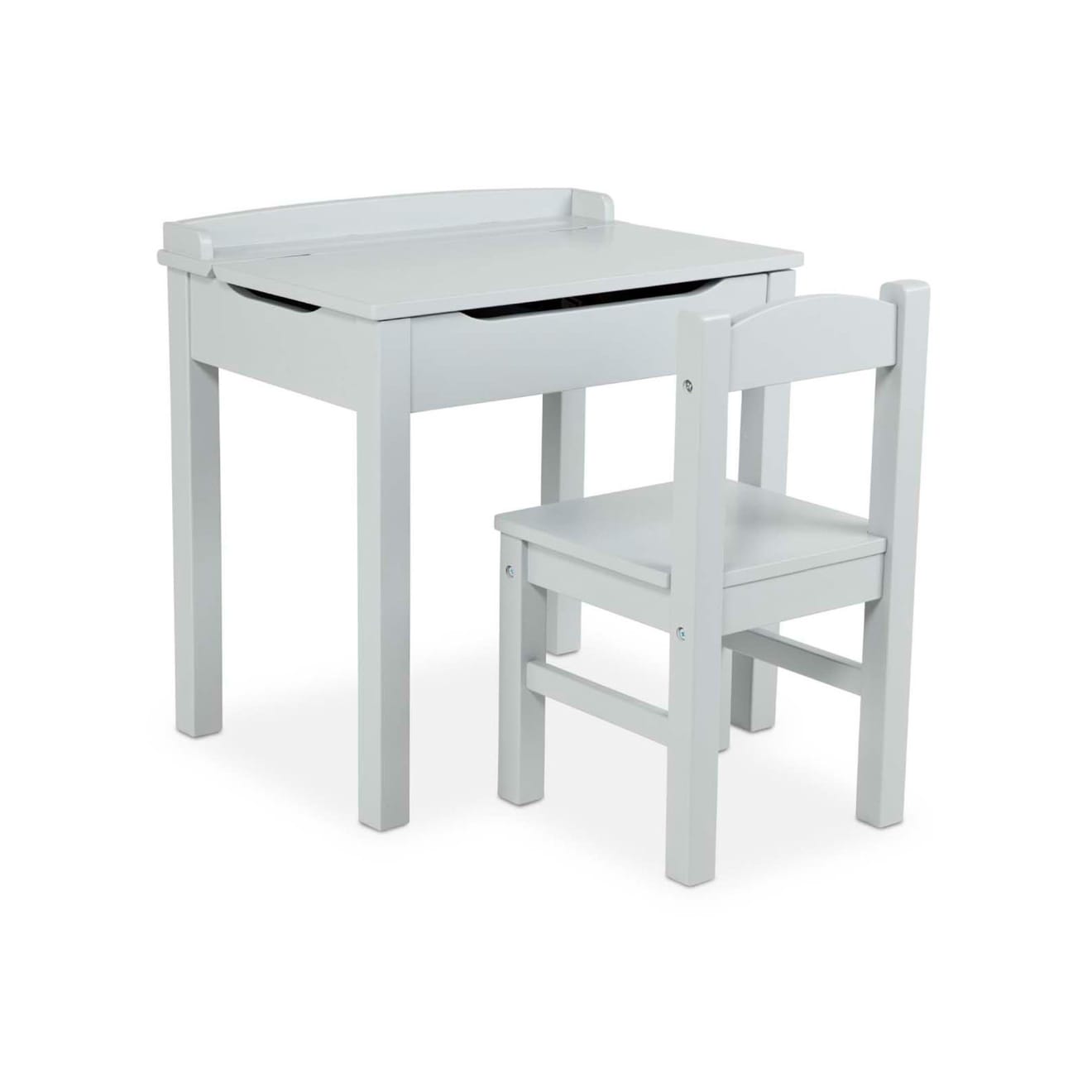 Child's Lift-Top Desk & Chair - Gray