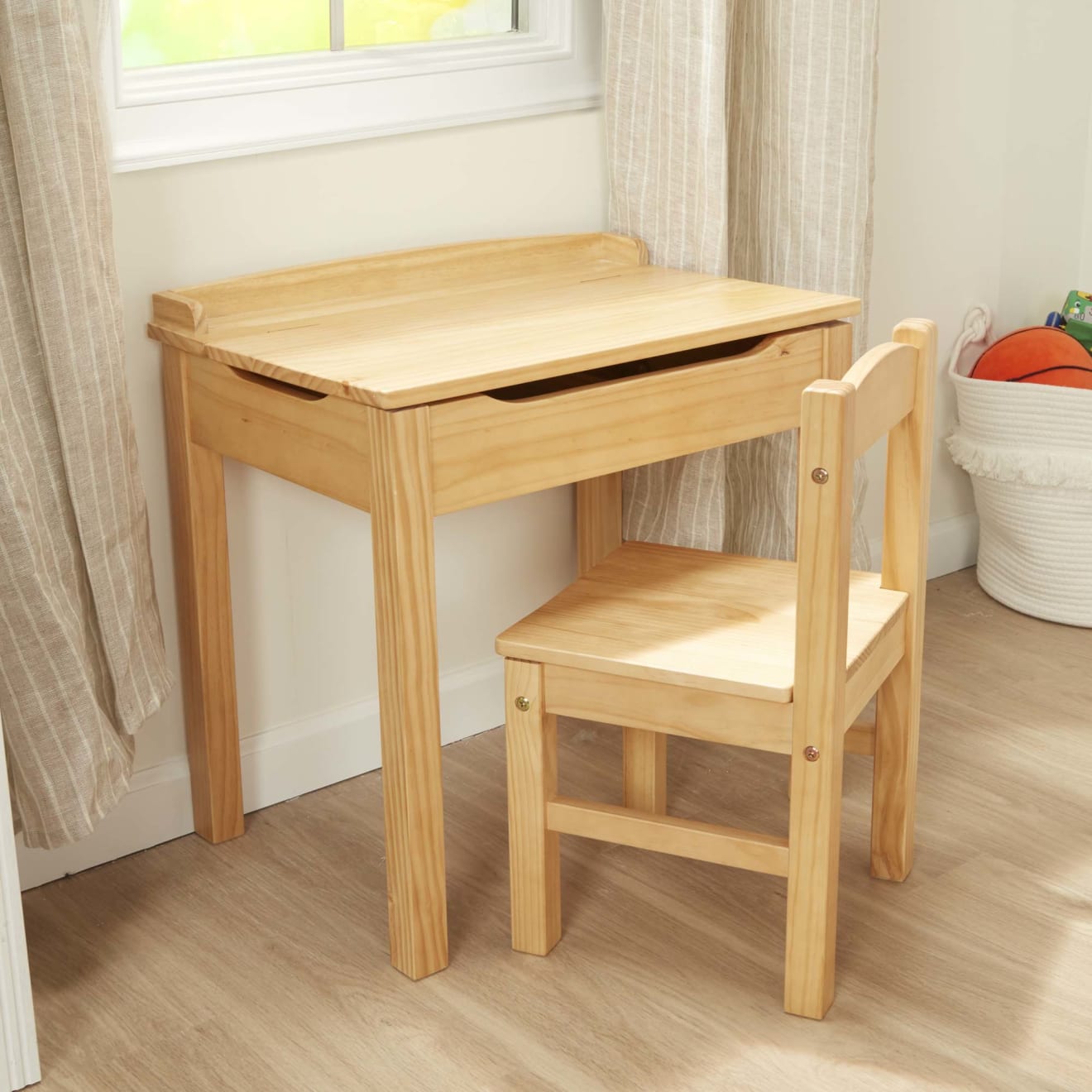 Childs wooden shop desk chair