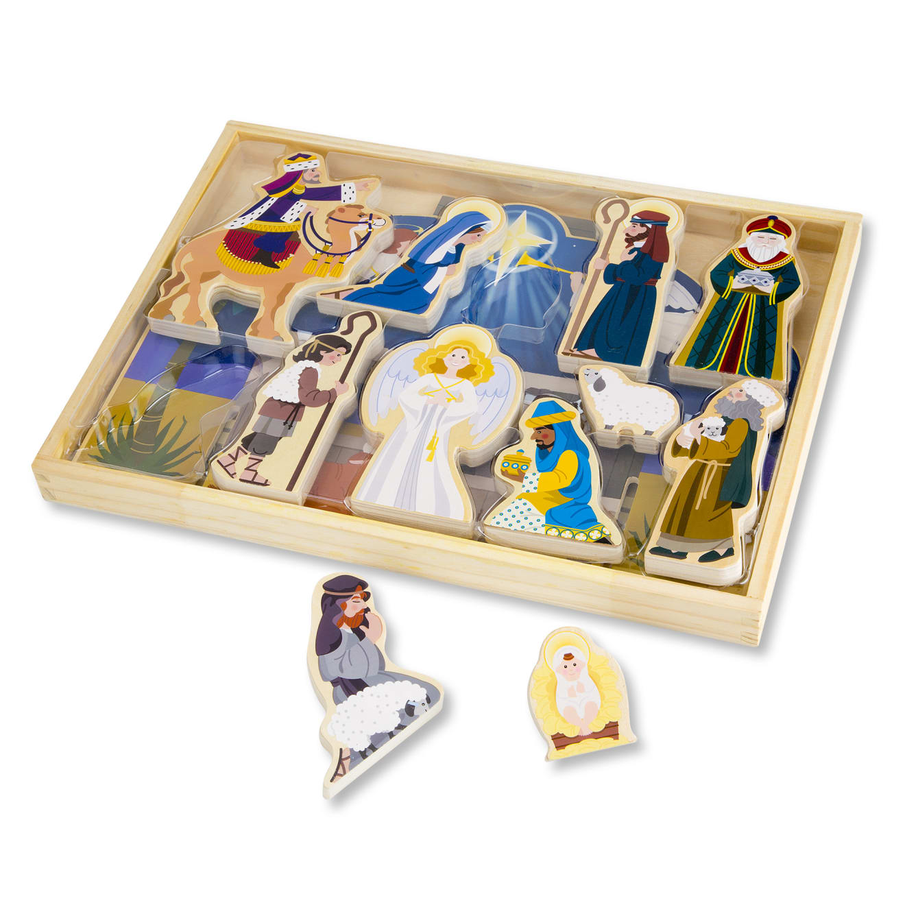 Melissa and doug wooden nativity sales set