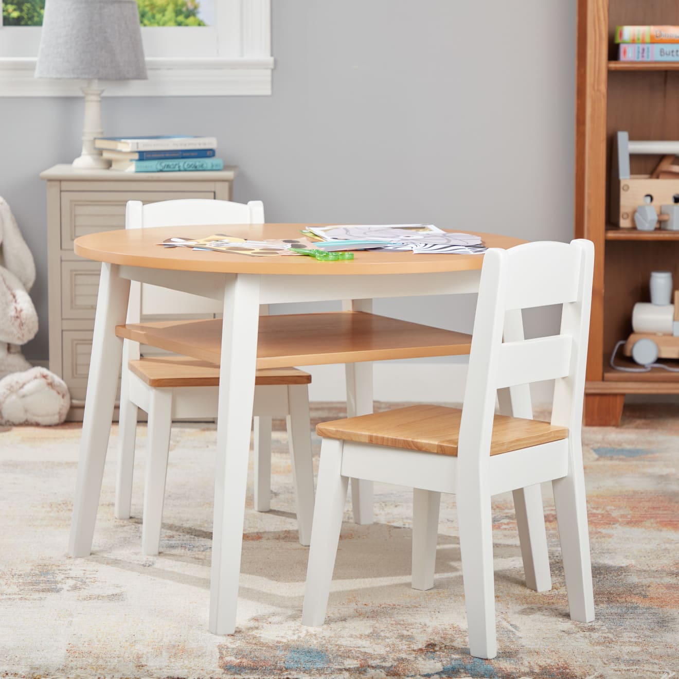 Wooden Round Table Chairs Set Melissa Doug