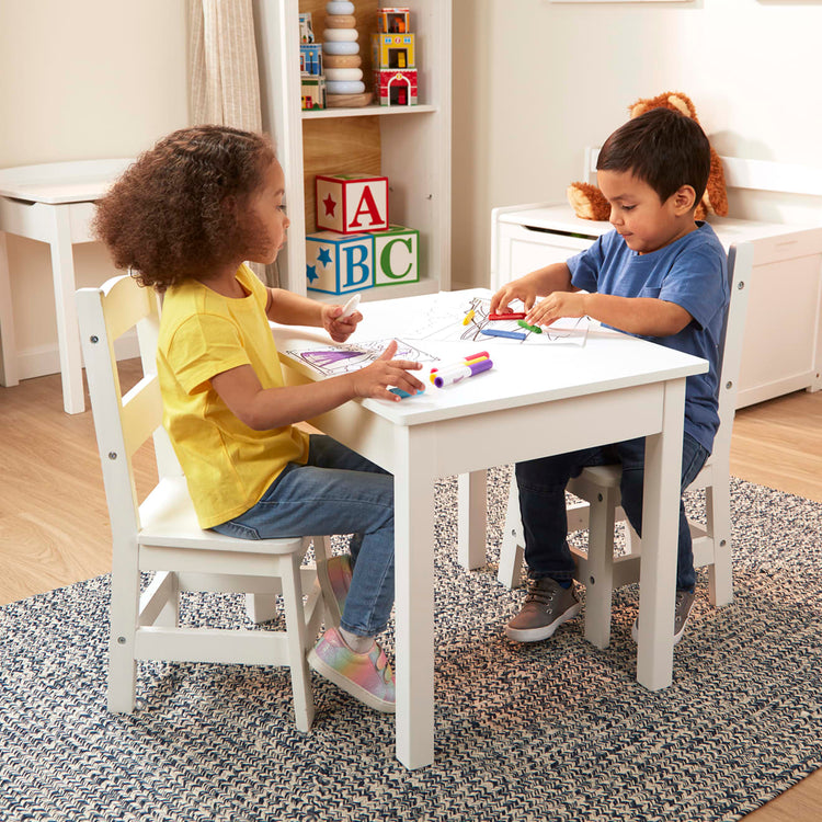 Melissa & Doug Kids Furniture Wooden Table & Chairs-Gray Kids Furniture 
